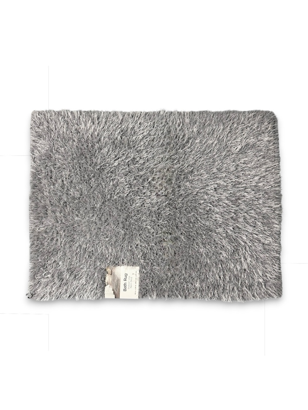 Nedia Home Shag Bath Rug Non-Skid Microfiber Light Gray 18 x 24 NWT